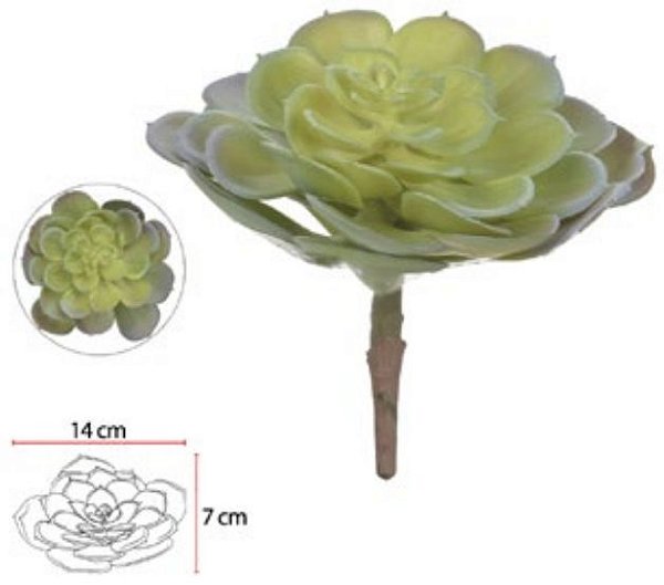 Planta Artificial Suculenta Verde Frosted 14cm
