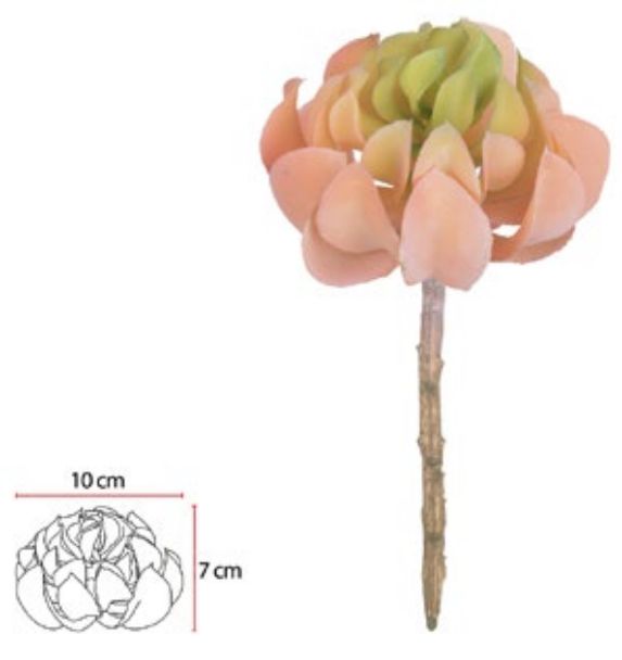 Planta Artificial Suculenta Salmon Verde 17cm