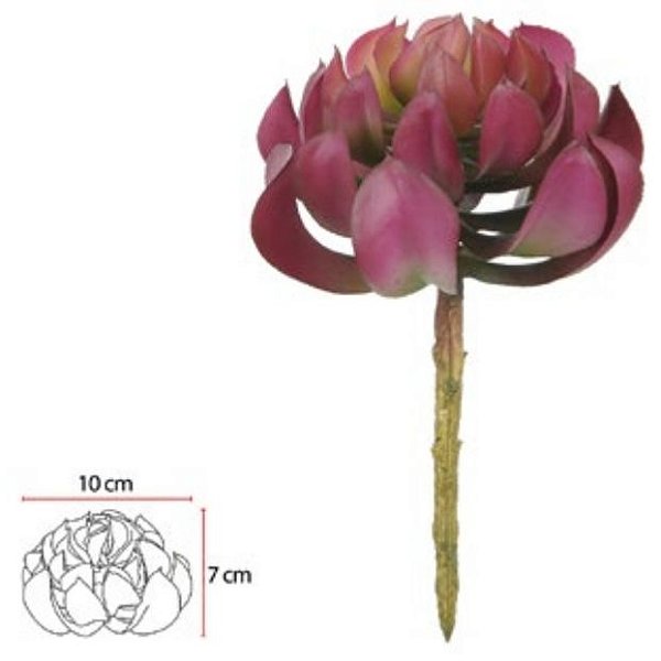 Planta Artificial Suculenta Vermelho 17cm