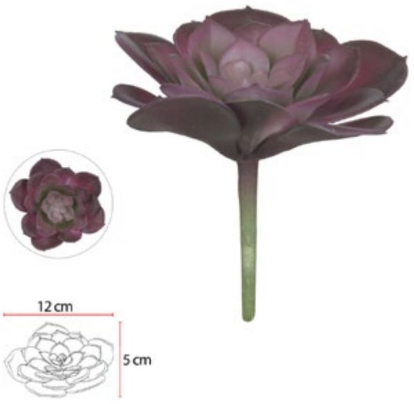 Planta Artificial Suculenta Roxo 10cm