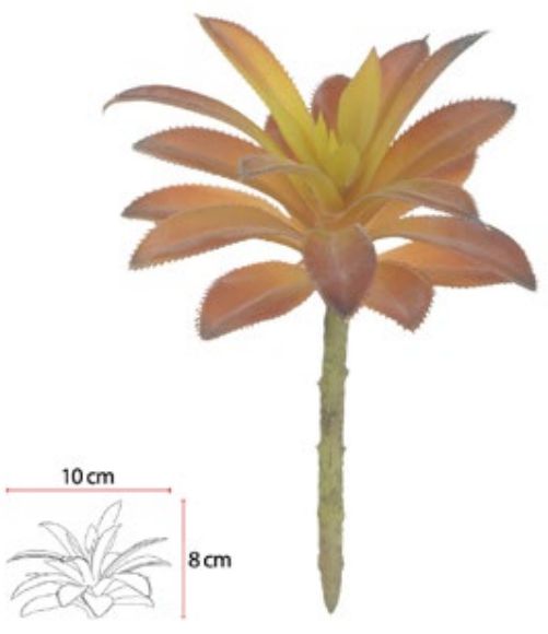 Planta Artificial Suculenta Laranja 17cm