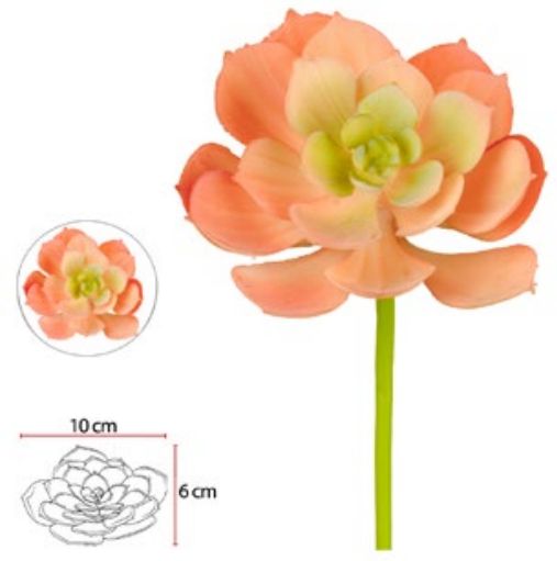 Planta Artificial Suculenta Salmon 16cm