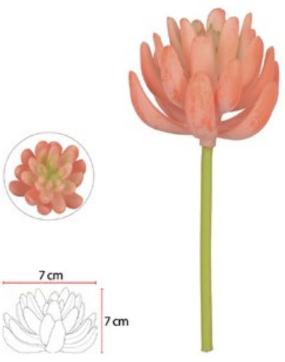 Planta Artificial Suculenta Salmon 15cm