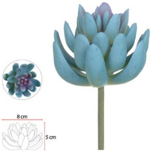 Planta Artificial Suculenta Azul 9,5cm