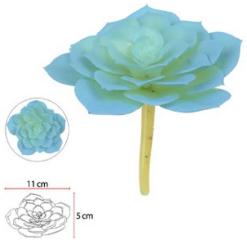 Planta Artificial Suculenta Frosted Azul 9cm