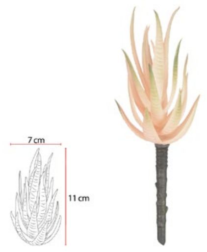 Planta Artificial Suculenta Agave Salmon 20cm