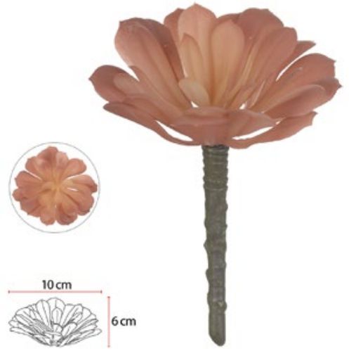 Planta Artificial Suculenta Laranja 13cm