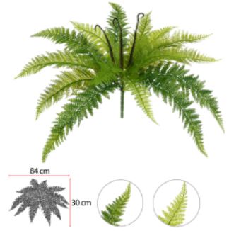 Folhagem Artificial Samambaia C/Print Verde 54cm