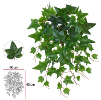 Folhagem Artificial Hera Real Toque Pendurar C/UV X88 Verde 50cm