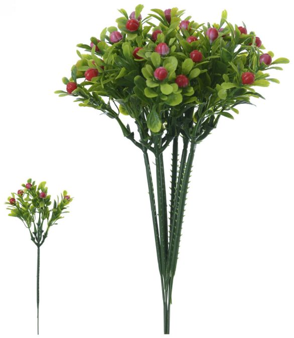 Folhagem Pick Frutinha X5 Vermelho 19cm com 6 Hastes