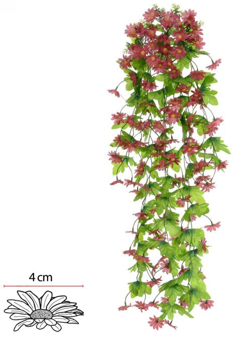 Folhagem Margarida Pendurar X118 Vermelho 85cm