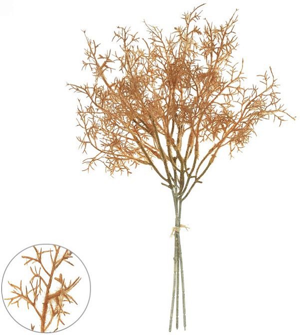 Planta Artificial Buque Astilbe Ramalhete Com Fita Laranja 40cm