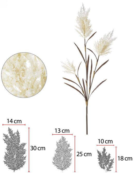 Planta Artificial Astilbe Com Flocked Com Folha Creme 1,2cm