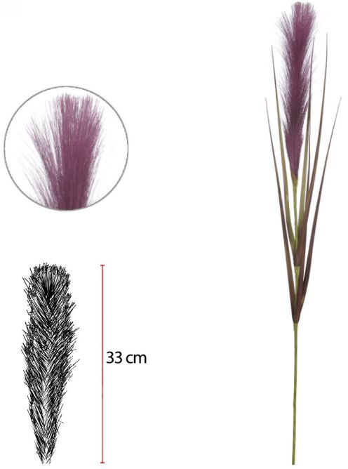 Planta Artificial Capim Com Pluma Mauve 90cm