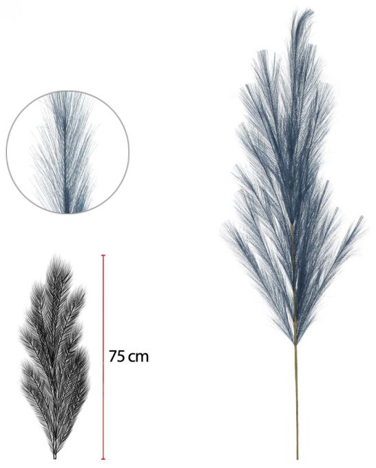 Planta Artificial Pluma Azul Petroleo 1,02cm