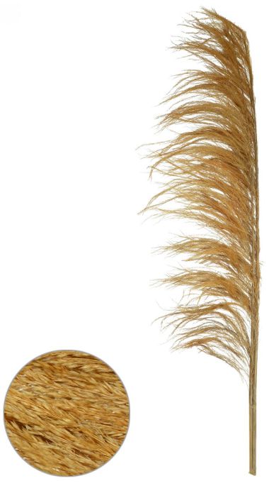 Planta Artificial Pluma Pendao Canabrava Com 3 Hastes Desidratado Ocre 150cm