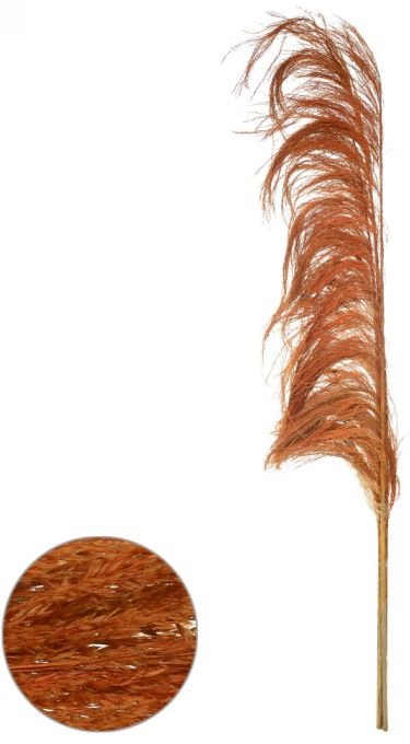 Planta Artificial Pluma Pendao Canabrava Com 3 Hastes Desidratado Laranja 150cm