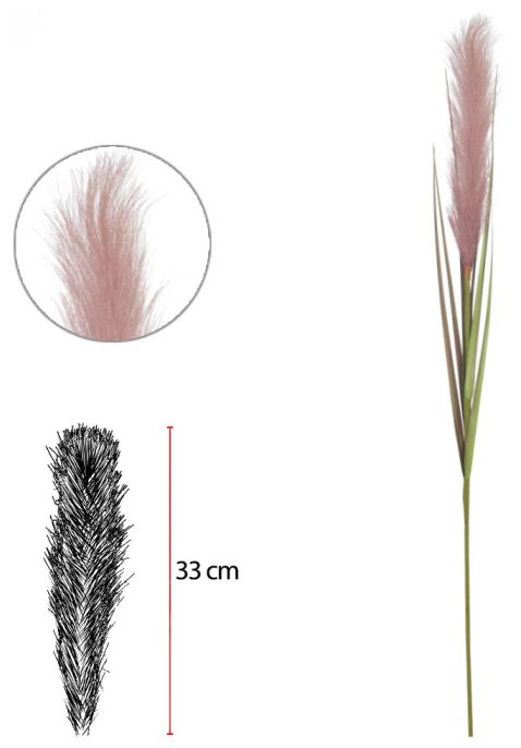 Planta Artificial Capim Com Pluma Rosa Antigo 90cm