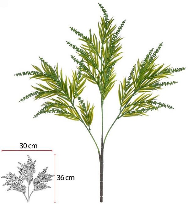 Planta Artificial Folhagem Grass X27 Verde 56cm