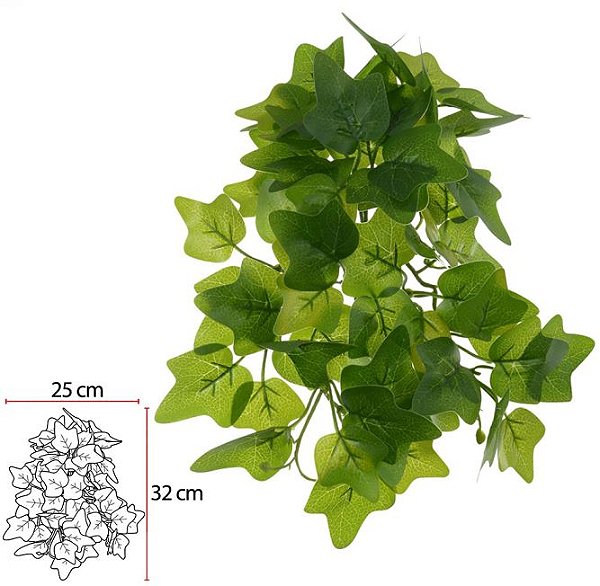 Planta Artificial Folhagem Hera Pendurar Real Toque X69 Verde 25cm