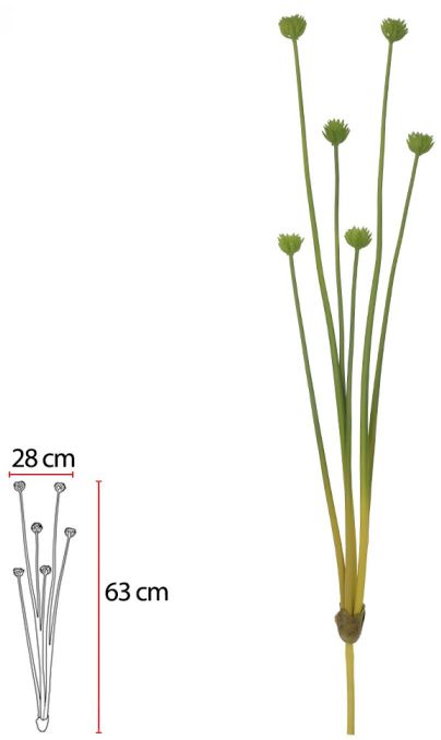 Planta Artificial Folhagem Suculenta X6 Verde 70cm