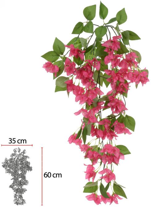 Planta Artificial  Folhagem Buganvile X123 Rosa 75cm