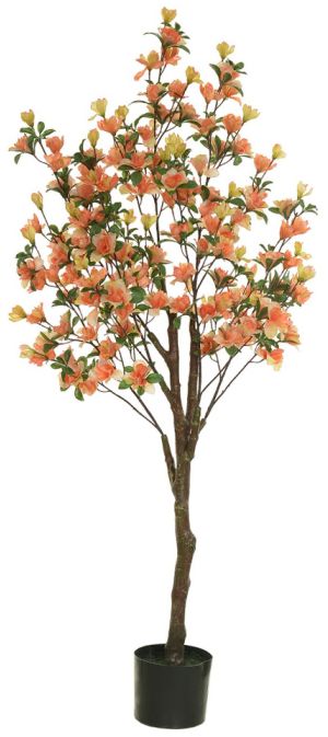 Planta Arvore Artificial Azaleia Pu C/Pote X544 Laranja 1,4m