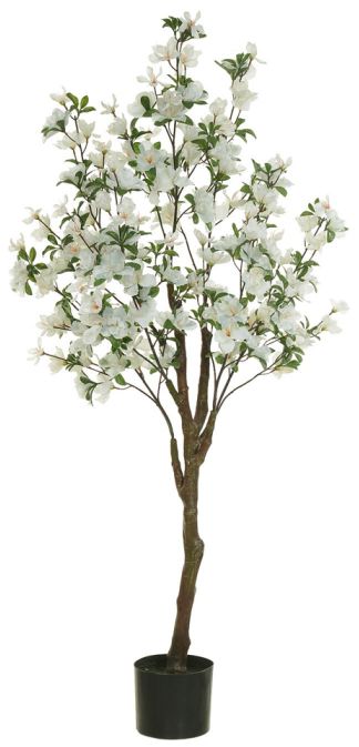 Planta Arvore Artificial Azaleia Pu C/Pote X544 Creme 1,4m