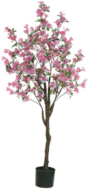 Planta Arvore Artificial Azaleia Pu C/Pote X544 Rosa 1,4m