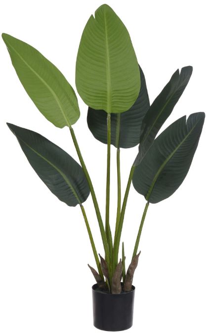 Planta Artificial Bananeira De Jardim Pu C/Pote X6 Verde 90cm