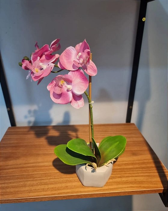 Arranjo Artificial Com 1 Orquídea Rosa 36cm