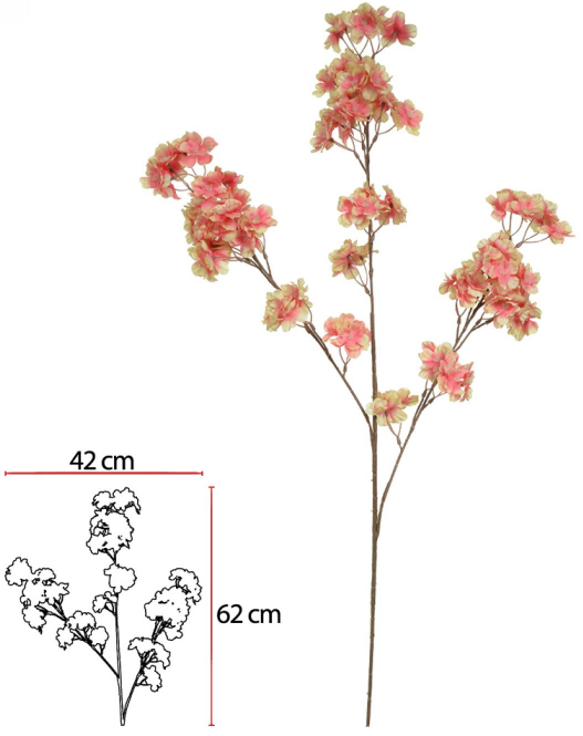 Haste Flor Cerejeira X99 Rosa 2T 1,06cm