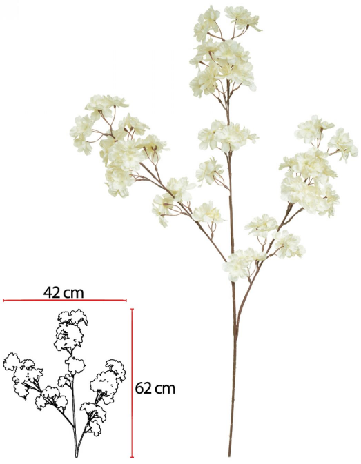 Haste Flor Cerejeira X99 Creme 1,06cm