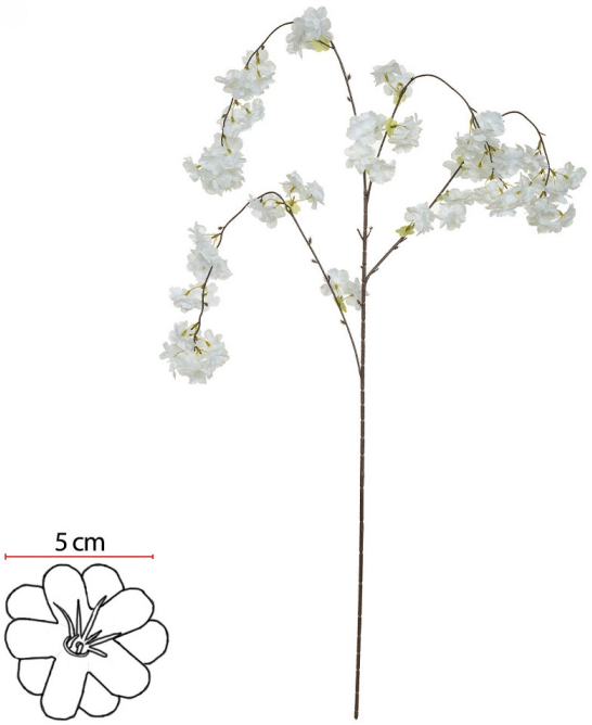 Haste Flor Cerejeira X74 Branco 98cm