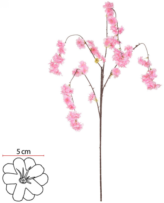 Haste Flor Cerejeira X74 Rosa 98cm