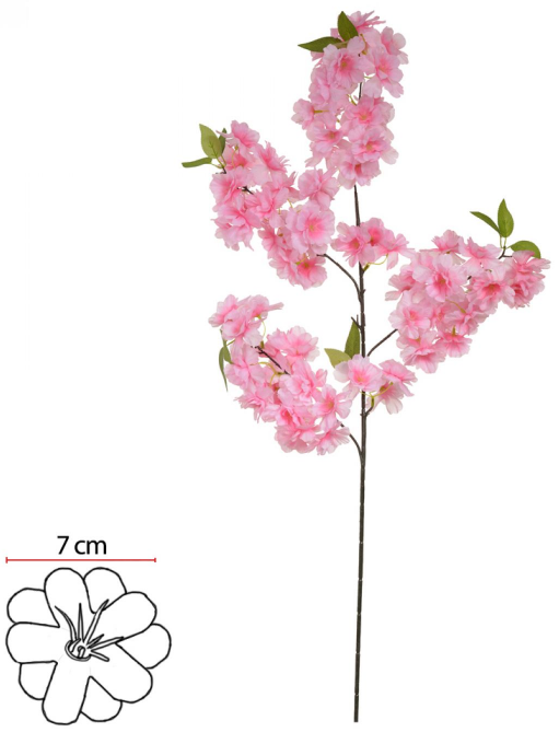 Haste Flor Cerejeira X78 Rosa 2T 1M