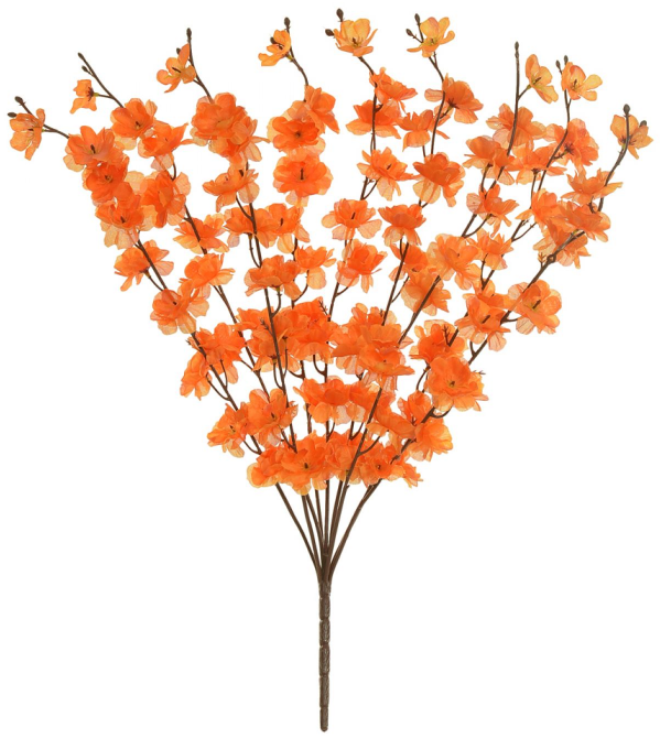 Planta Artificial Buque Flor Cerejeira X90 Laranja 60cm