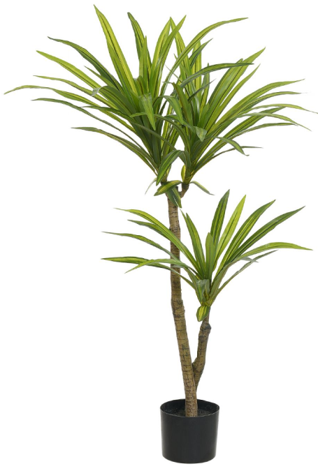 Planta Árvore Artificial Dracena Real Toque Pu C/Pote X51 Verde 1,05m