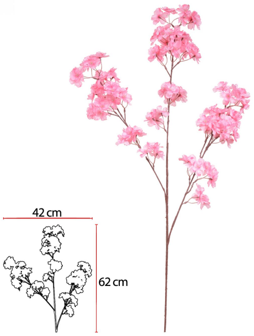 Haste Flor Cerejeira X99 Rosa 1,06cm