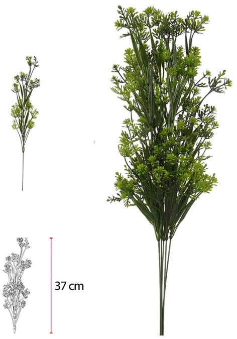 Folhagem Grass C/Print Plastico X24 Verde 52cm