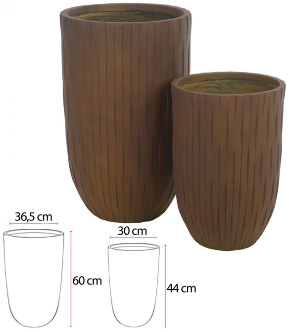 Vaso Fibrocimento C/2Unid Corten 60m
