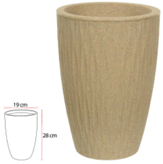 Vaso Infinity Conico Areia 28cm