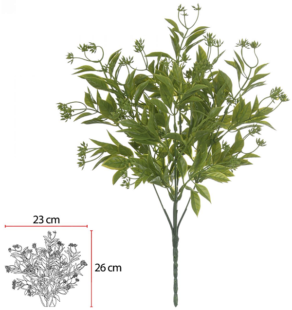 Folhagem Grass C/Print Plastico X25 Verde 36cm