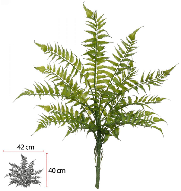 Planta Artificial Folhagem Samambaia Real Toque X18 Verde 56cm