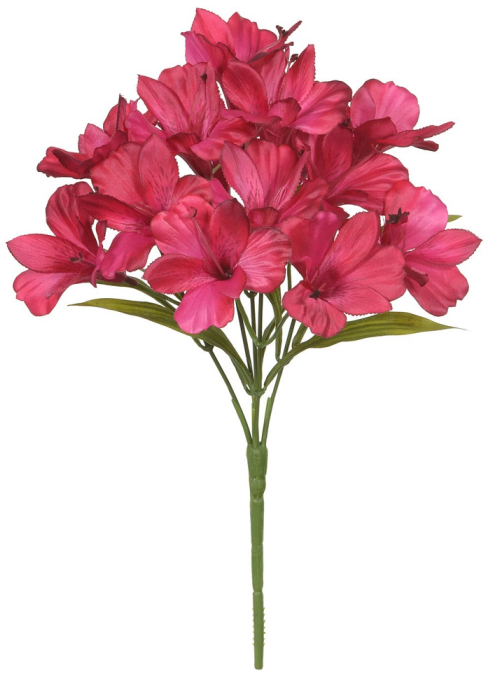 Planta Artificial Buque Astromelia Cetim X15 Fucsia 2T 34cm