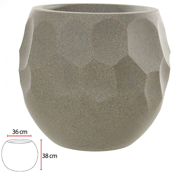 Vaso Luna Oval Granito 38x36cm