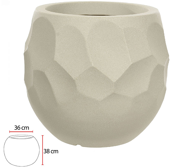 Vaso Luna Oval Cimento 38x36cm