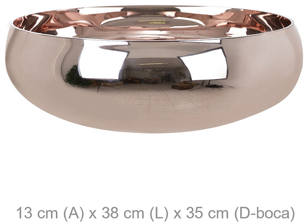 Vaso Bacia Vidro Rose 13cm