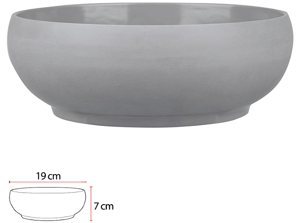 Vaso Bacia Melamina Fendi Fosco 7cm