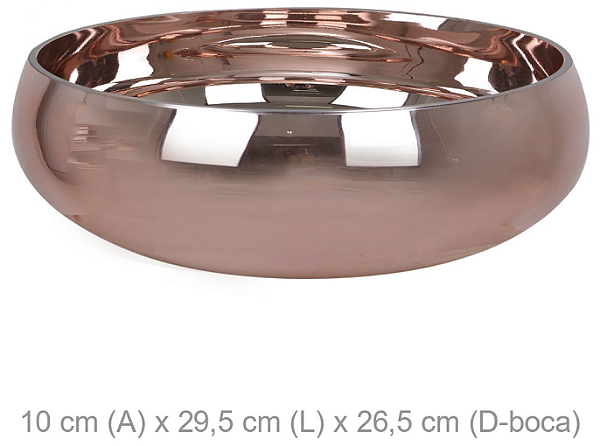 Vaso Bacia Vidro Rose 10cm